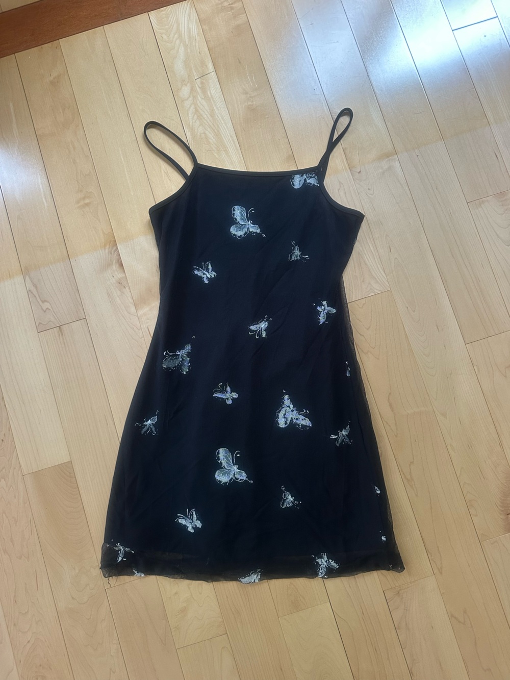 Black Butterfly Slip Dress